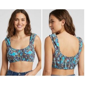 Wild Fable Paisley Print Crop top Blue Size M
